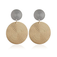 18k Gold-Plated & Silver Plated Woven Disk Drop Earrings