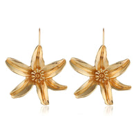 Goldtone Flower Drop Earrings