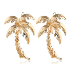 18K Gold-Plated Coconut Tree Drop Earrings