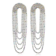 Cubic Zirconia & 18K Gold-Plated Layered Drop Earrings
