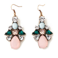 Pink Cubic Zirconia & 18k Gold-Plated Prong-Set Drop Earrings