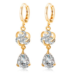 Crystal & Cubic Zirconia Swirl Drop Earrings