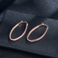 cubic zirconia & 18k Rose Gold-Plated Hoop Earrings - streetregion