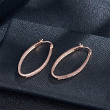 cubic zirconia & 18k Rose Gold-Plated Hoop Earrings - streetregion