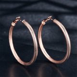 18k Rose Gold-Plated Diamond-Cut Hoop Earrings