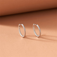 Silver-Plated Twine Huggie Earrings