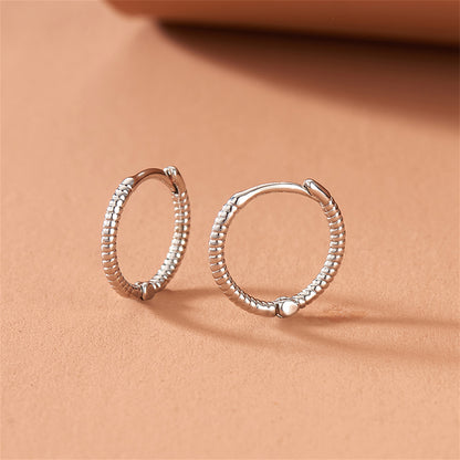 Silver-Plated Twine Huggie Earrings, silver huggie earrings, vintage-inspired design, lifestyle look