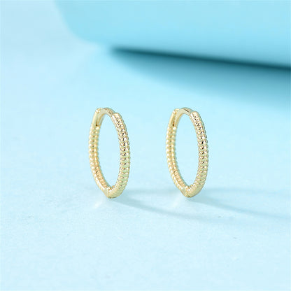 18K Gold-Plated Twine Huggie Earrings, gold huggie earrings, vintage-inspired design, detail close-up