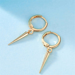 Dazzling gold-plated spike earrings in 18K, designed to hug the ear and make a fashionable impact.