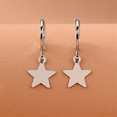 Silver-Plated Star Huggie Earrings