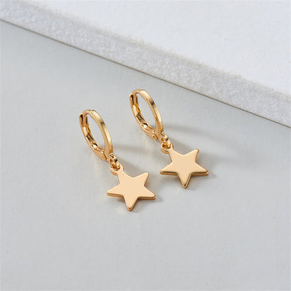 18K Gold-Plated Star Huggie Earrings, gold huggie earrings, botanical inspired, lifestyle look