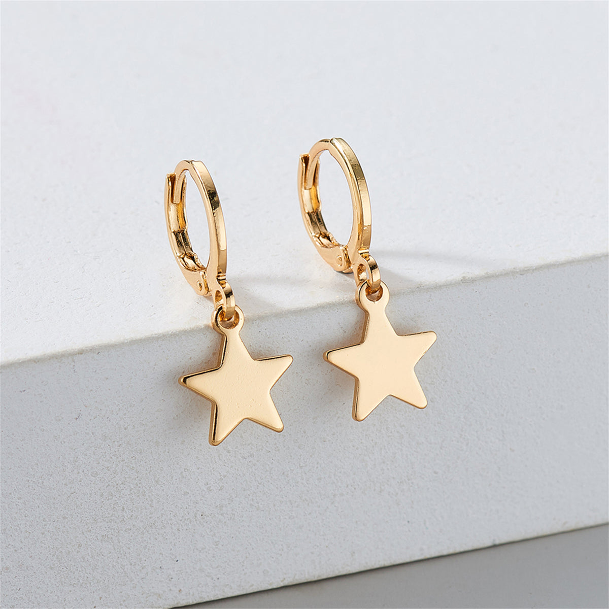 18K Gold-Plated Star Huggie Earrings
