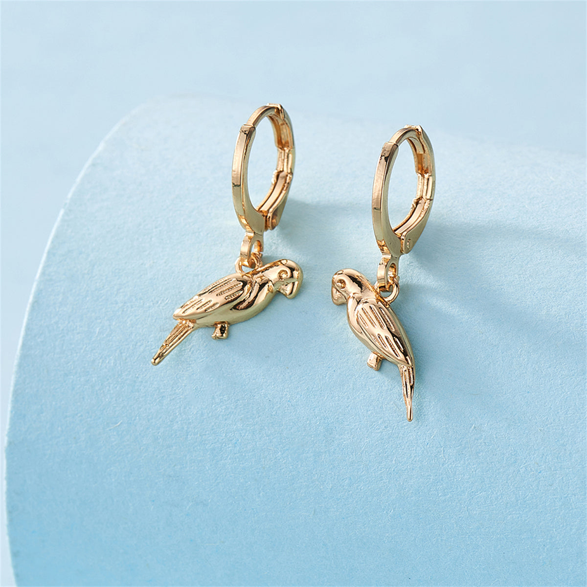 18K Gold-Plated Bird Huggie Earrings