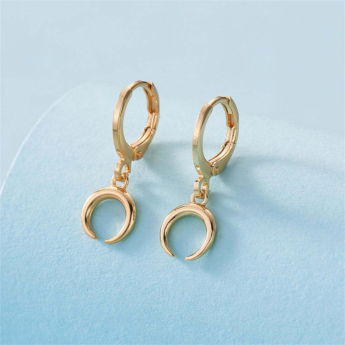 18K Gold-Plated Crescent Moon Huggie Earrings