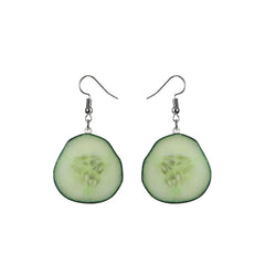 Green Acrylic & Silver-Plated Cucumber Drop Earrings