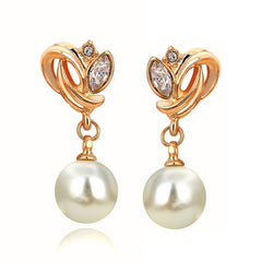 Pearl & Cubic Zirconia 18K Gold-Plated Botany Drop Earrings