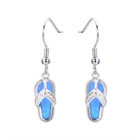 Blue Opal & cubic zirconia Flip-Flop Drop Earrings - streetregion