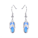 Blue Opal & cubic zirconia Flip-Flop Drop Earrings - streetregion