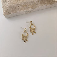18K Gold-Plated Handbag Drop Earrings