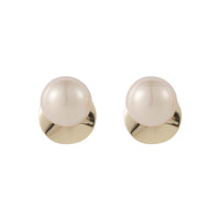 Pearl & 18k Gold-Plated Round Stud Earrings