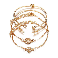 18K Gold-Plated Leaf Cuff Set