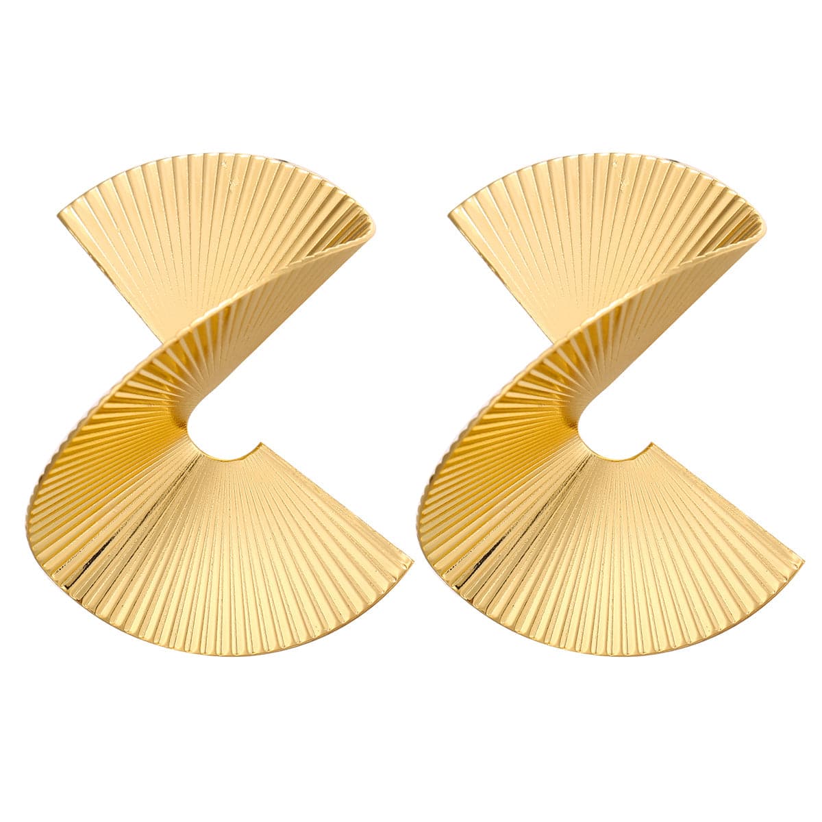18K Gold-Plated Spiral Stud Earring