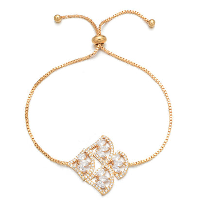 Crystal and Cubic Zirconia Adjustable Bracelet, bracelet for women, elegant gift for her, front view