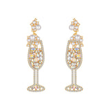 Crystal & Cubic Zirconia Champagne Flute Drop Earrings