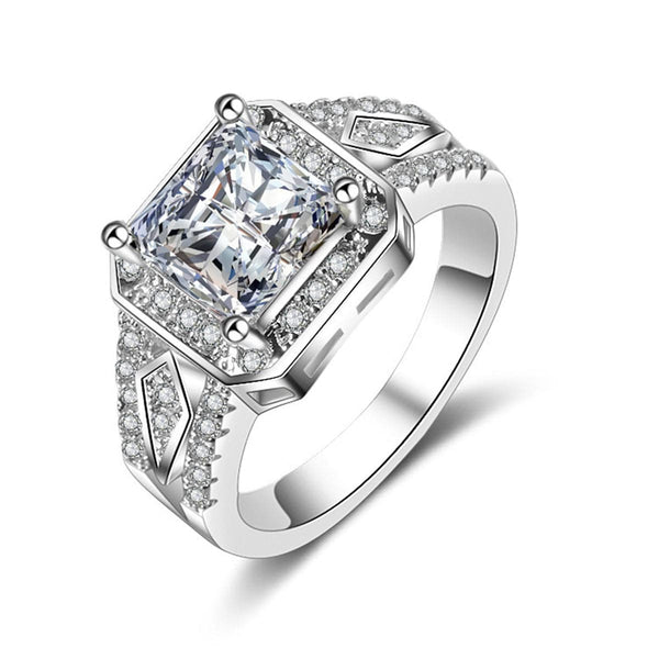 Blue Crystal & Cubic Zirconia Filigree Ring