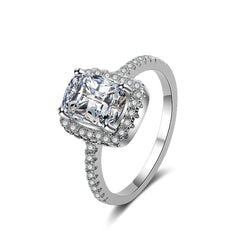 Princess Crystal & Cubic Zirconia Halo Ring
