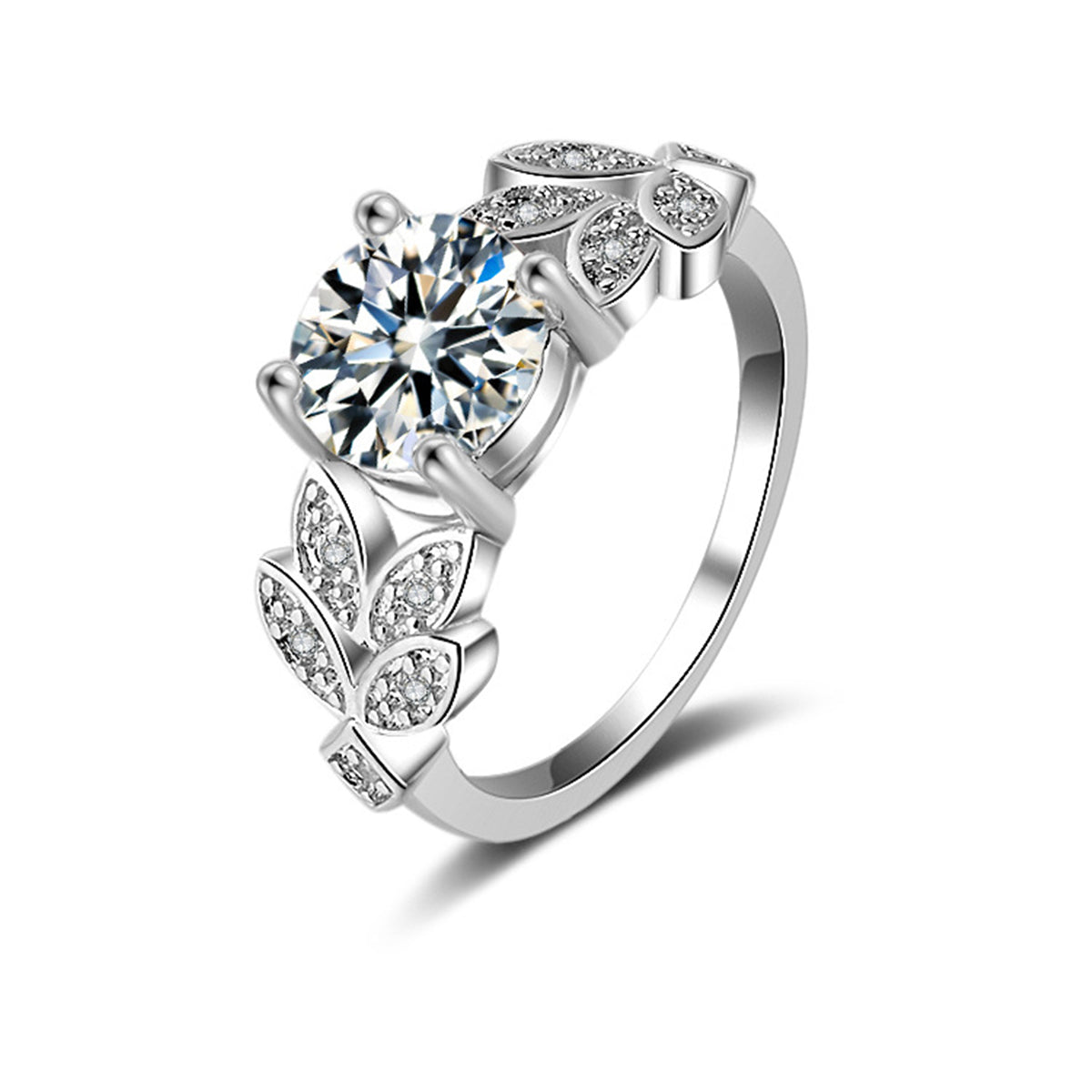 Crystal & Cubic Zirconia Floral Ring
