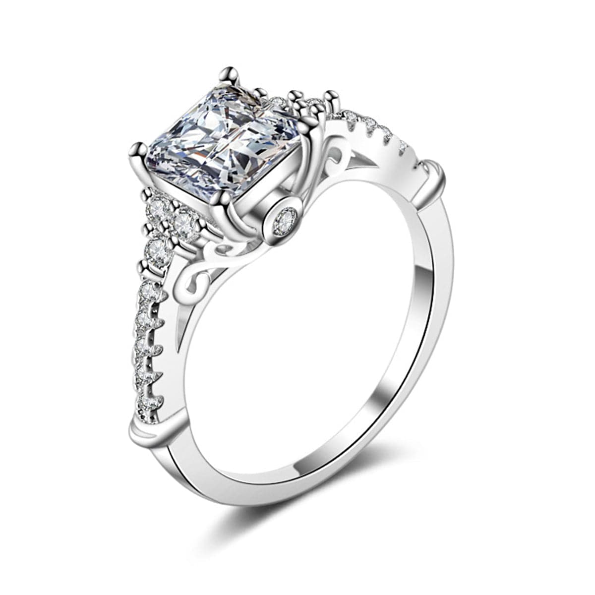 Princess Crystal & Cubic Zirconia Square Ring