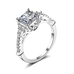 Princess Crystal & Cubic Zirconia Square Ring