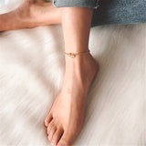 18k Gold-Plated Anchor Charm Anklet