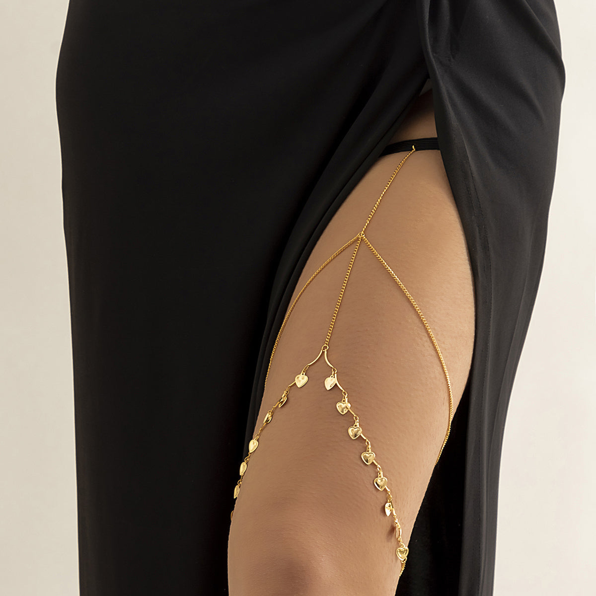 18K Gold-Plated Heart Layered Leg Chain