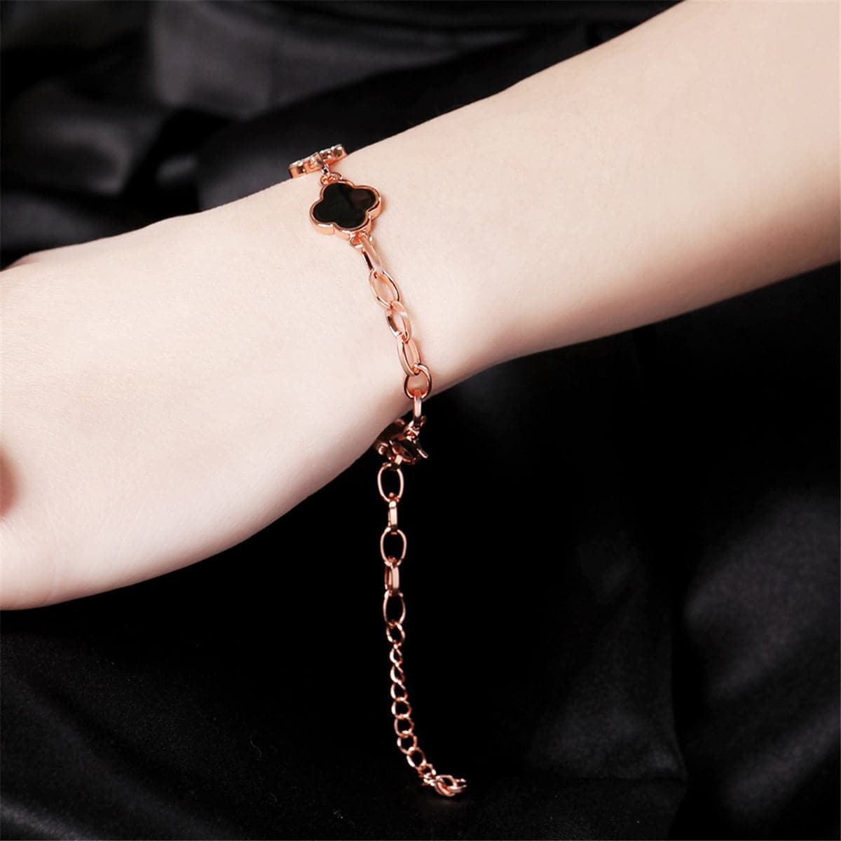 cubic zirconia & 18k Rose Gold-Plated Lattice Station Bracelet - streetregion