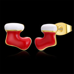 Enamel & 18K Gold-Plated Stockings Stud Earrings