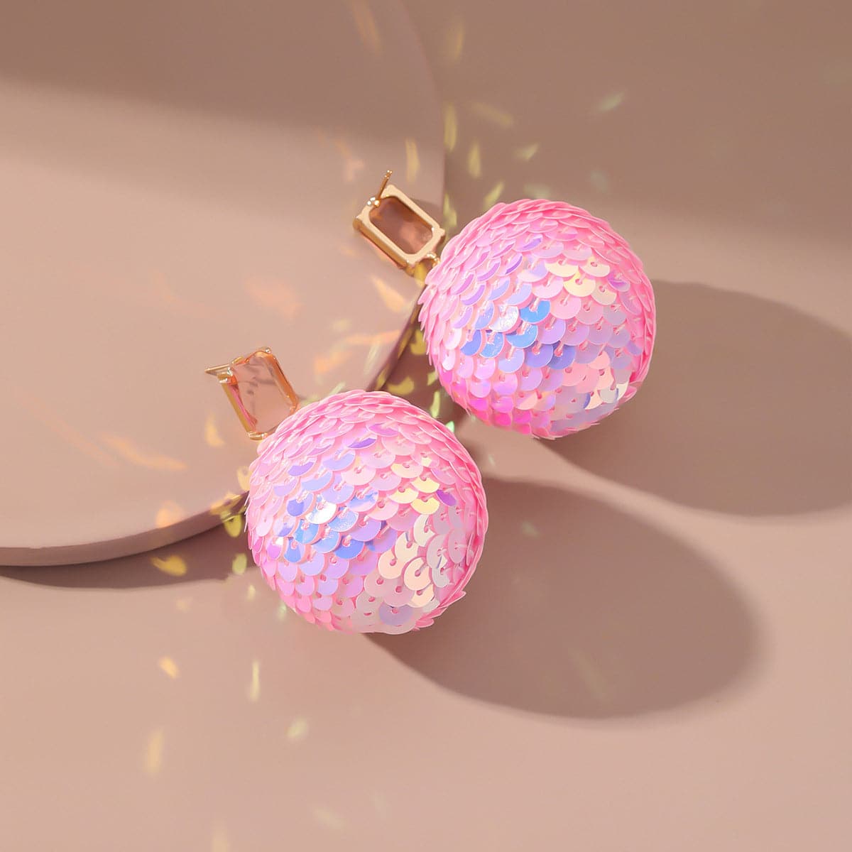 Pink Crystal & 18K Gold-Plated Ball Drop Earrings