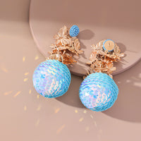 Blue Howlite & 18k Gold-Plated Butterflies Sequin Ball Drop Earrings