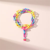 Lab-Created Howlite Multicolor Linked Ball Charm Anklet