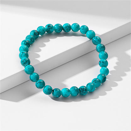 Turquoise Beaded Stretch Anklet, anklet bracelet, everyday style, detail close-up