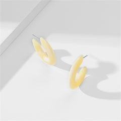 Yellow Resin & Silver-Plated Hoop Earrings