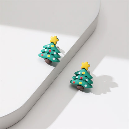 Yellow and Green Festive Tree Stud Earrings, stud earrings for women, elegant gift for her, styled look