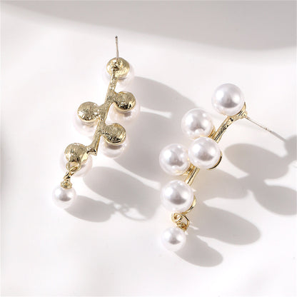Pearl and 18K Gold-Plated Drop Earrings, gold drop earrings for women, botanical inspired, lifestyle look