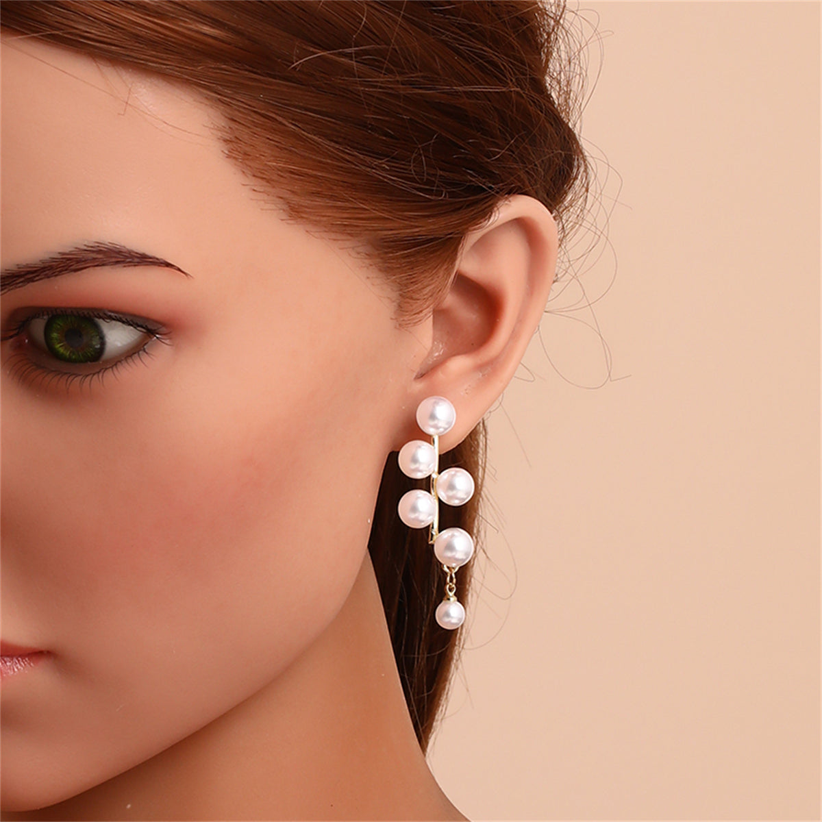 Pearl and 18K Gold-Plated Drop Earrings, gold drop earrings for women, botanical inspired, styled look