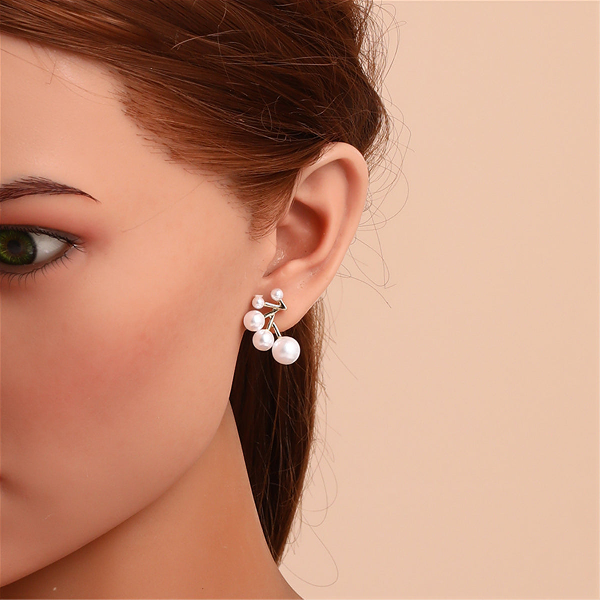 Pearl & 18K Gold-Plated Botanical Stud Earrings