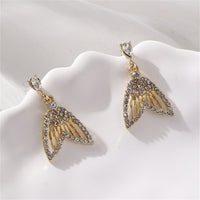 Cubic Zirconia & Crystal Fishtail Drop Earrings