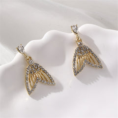 Cubic Zirconia & Crystal Fishtail Drop Earrings