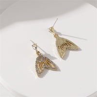 Cubic Zirconia & Crystal Fishtail Drop Earrings