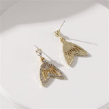 Cubic Zirconia & Crystal Fishtail Drop Earrings